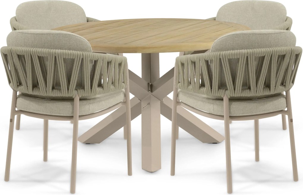 Tuinset 4 personen  Rope Zand/Beige 4 Seasons Outdoor Calma/Rockville