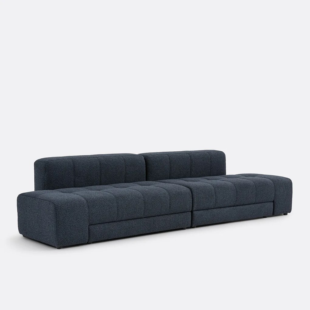 Rechte sofa, 5 zits, 4 in 1, in fijne bouclé stof, FANO