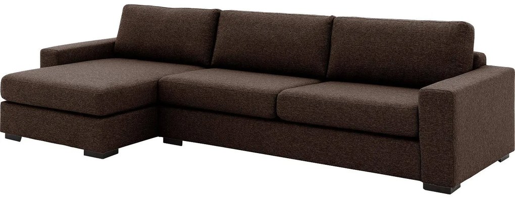 Goossens Hoekbank Lucca Met Chaise Longue bruin, stof, stijlvol landelijk