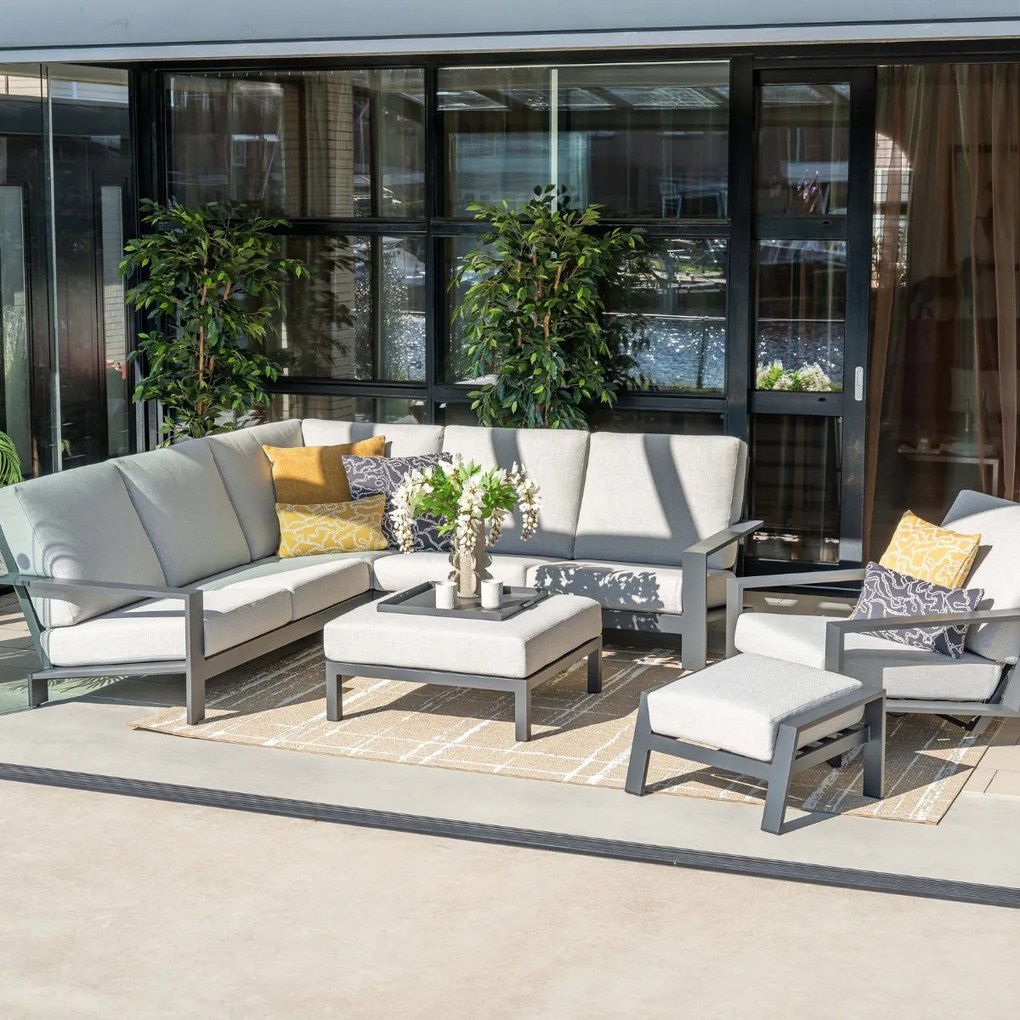 Garden Impressions Coba loungeset 4-delig donker grijs - valley sand