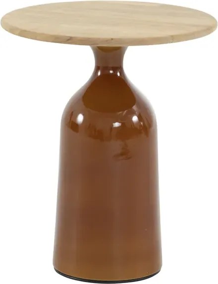 4 Seasons Outdoor June bijzettafel caramel met rond blad Ø 45 cm SALE Loungetafel   beige weerbestendig
