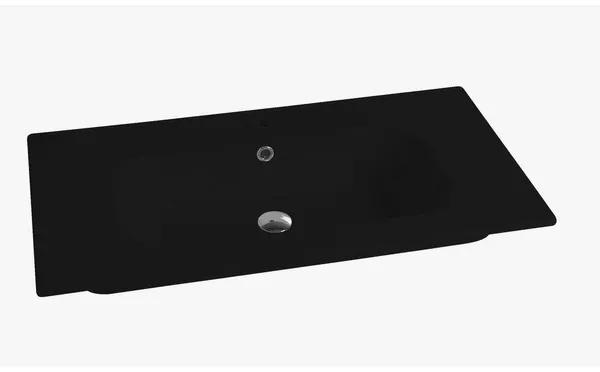 Nemo Spring Nubes tablet porselein 1 wastafel met kraangat met overloop 810 x 465 x 170 mm zwart QS08146152