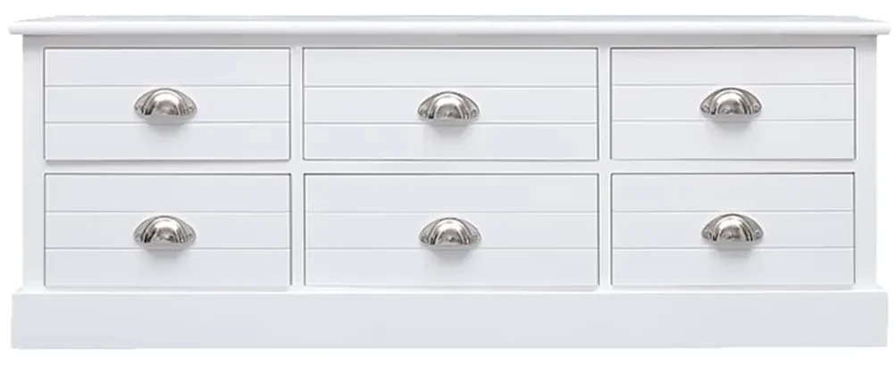vidaXL Tv-meubel 108x30x40 cm massief paulowniahout wit