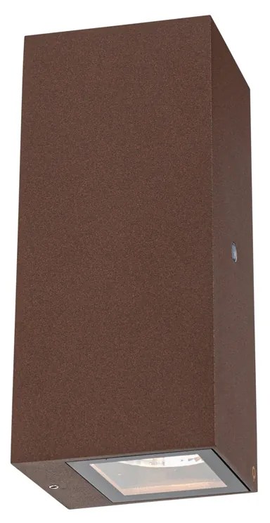 Buitenlamp Wandlamp roestbruin 2-lichts AR70 IP44 met schemersensor - Baleno Industriele / Industrie / Industrial GU10 IP44 Buitenverlichting