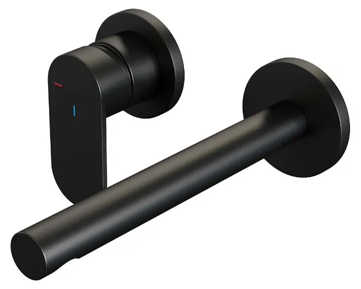 Brauer Black Edition ColdStart wastafelkraan inbouw rechte uitloop en rozetten model C2 zwart mat