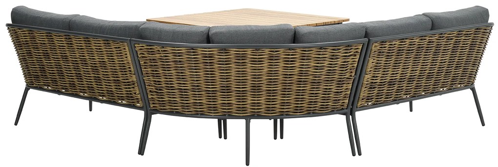 GI Bali loungeset (4-delig) - Naturel Rotan/Carbon Black