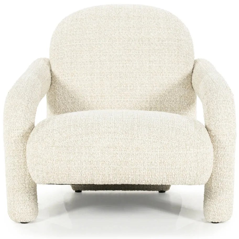 Eleonora Monica Design Fauteuil Beige Met Stoffen Armleuning