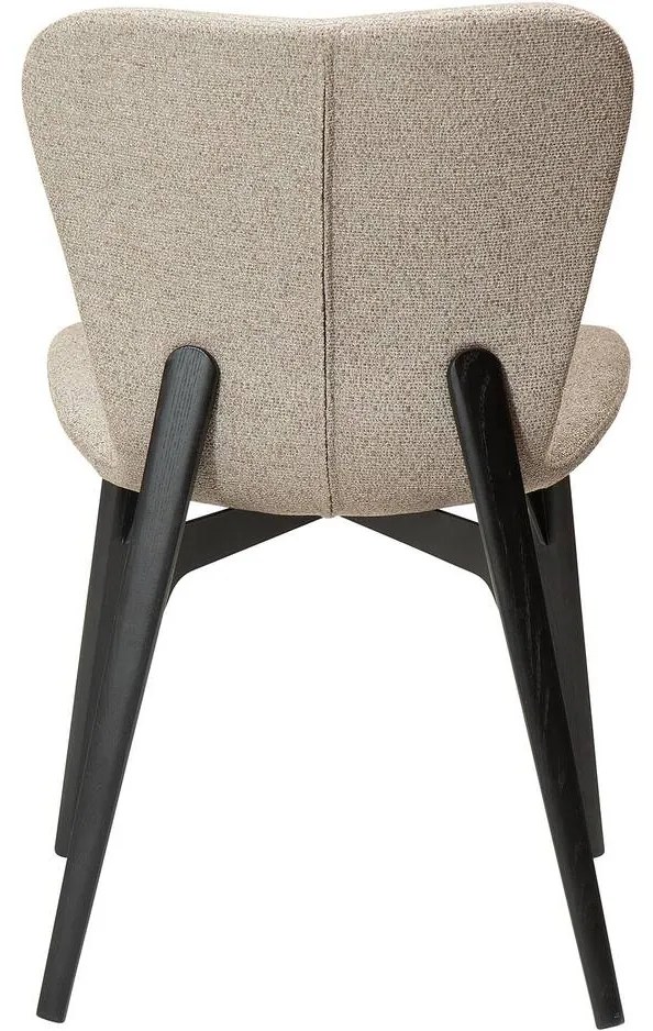 Goossens Eetkamerstoel Bordeaux bruin stof leuning, elegant chic
