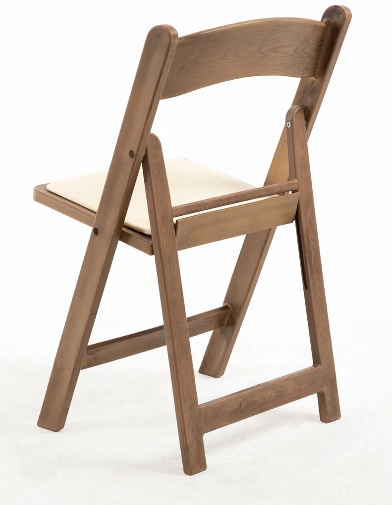 Pak 4 opvouwbare Gala stoelen met kussen met houteffect