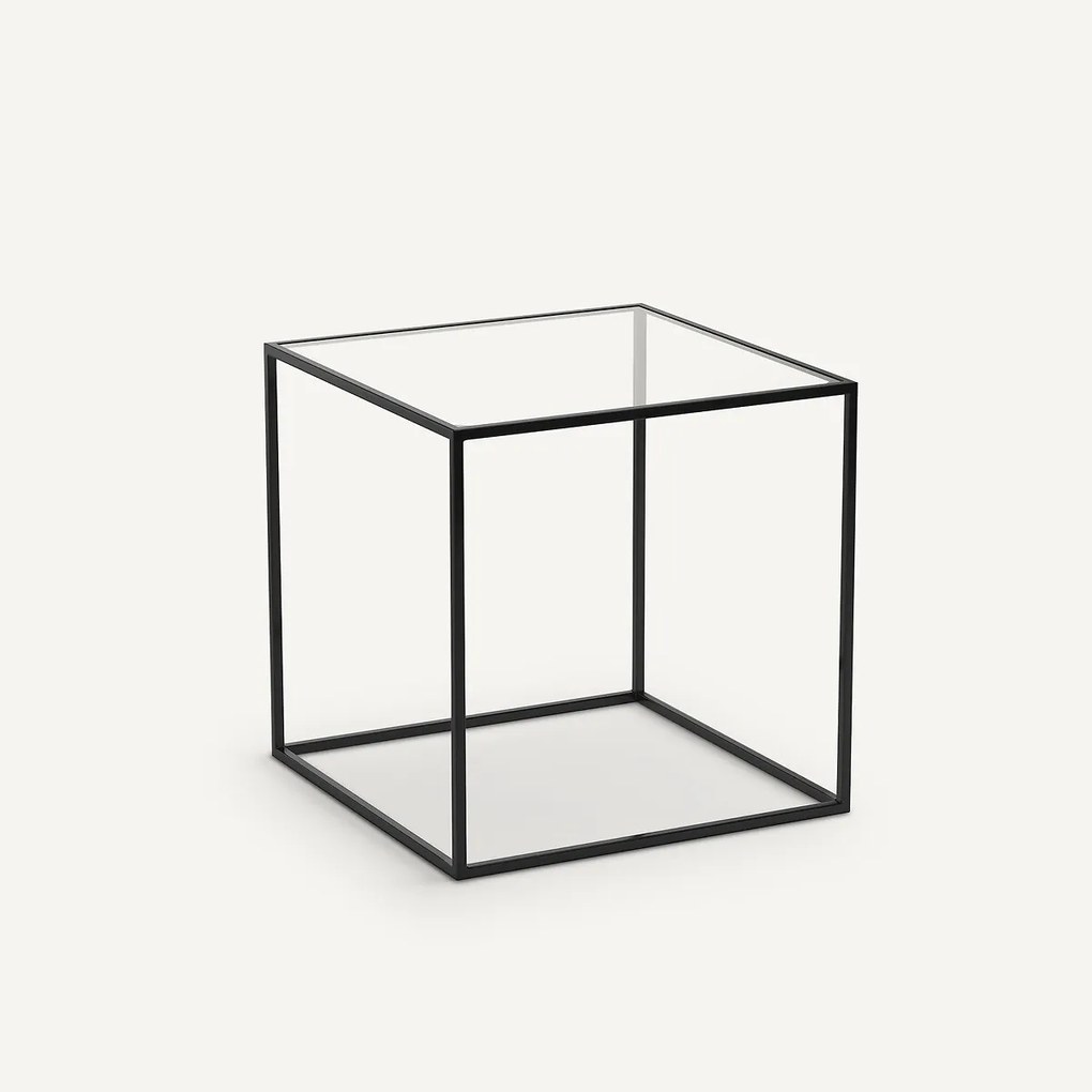 Bijzettafel sybil, plateau in transparant glas