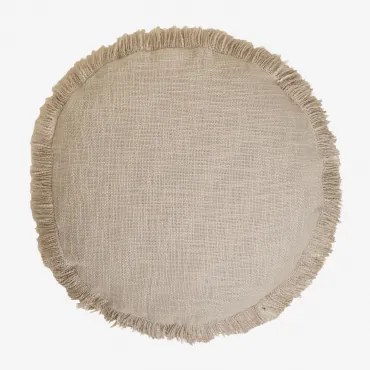 Ronde Kussen Ø40 Cm Van Katoen Soncey Tapioca Beige - Sklum