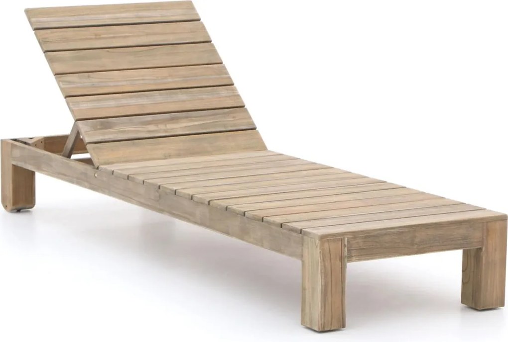 + 10% kassakorting | Verstelbaar ligbed ROUGH  | Teakhout | Old Teak Greywash | Ligstoel tuin | Strandbed  | Kees Smit Tuinmeubelen