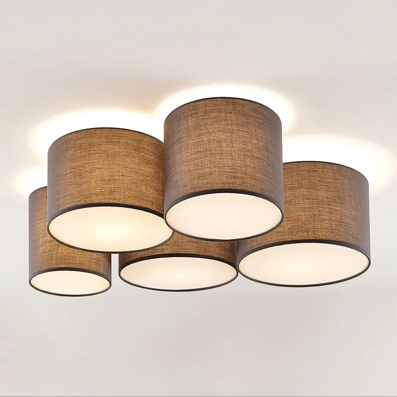 Laurenz plafondlamp, 5-lamps 83 cm grijs - lampen-24