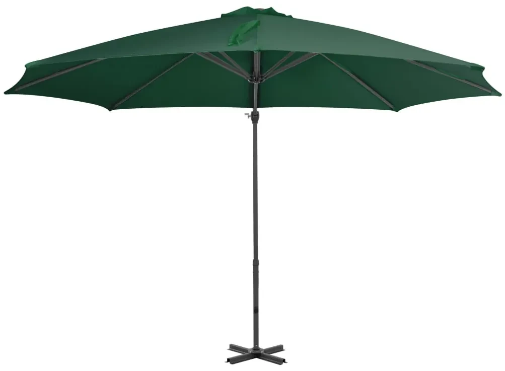 vidaXL Zweefparasol met aluminium paal 300 cm groen