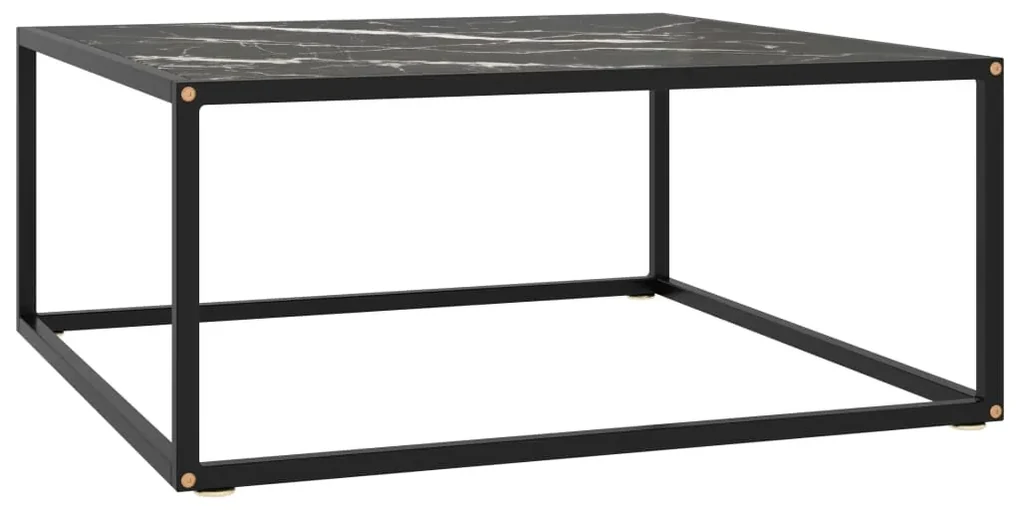 vidaXL Salontafel met zwart marmerglas 80x80x35 cm zwart