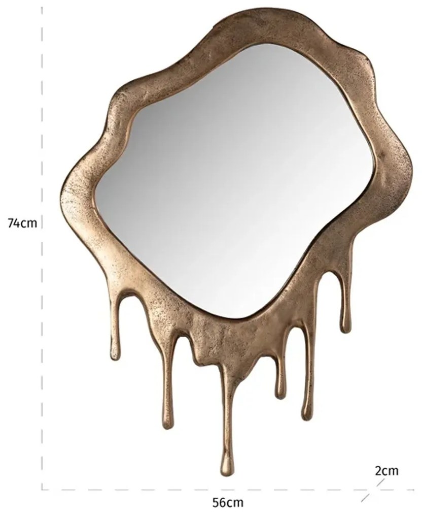 Richmond Interiors Drops Gouden Spiegel Aluminium Druppels - 56x74cm