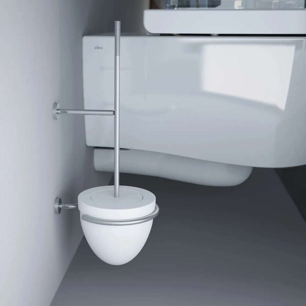 Clou Slim toiletborstel solid surface wit mat