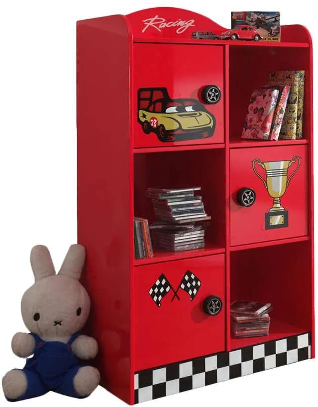Vipack boekenkast Racer - rood - 133x60x42 cm - Leen Bakker