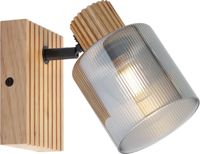 Smart spot hout met smoke glas draai- en kantelbaar incl. Wifi G45 - Gracy