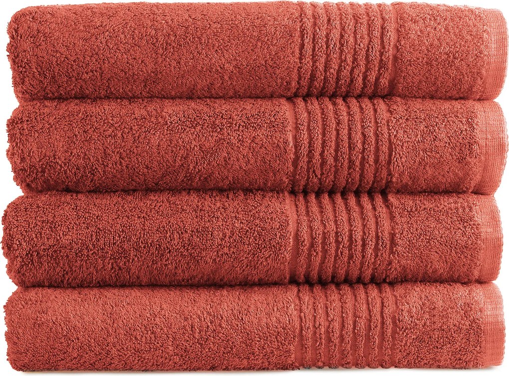 Handdoek Supreme Collectie - 4 stuks - 70x140 - terracotta