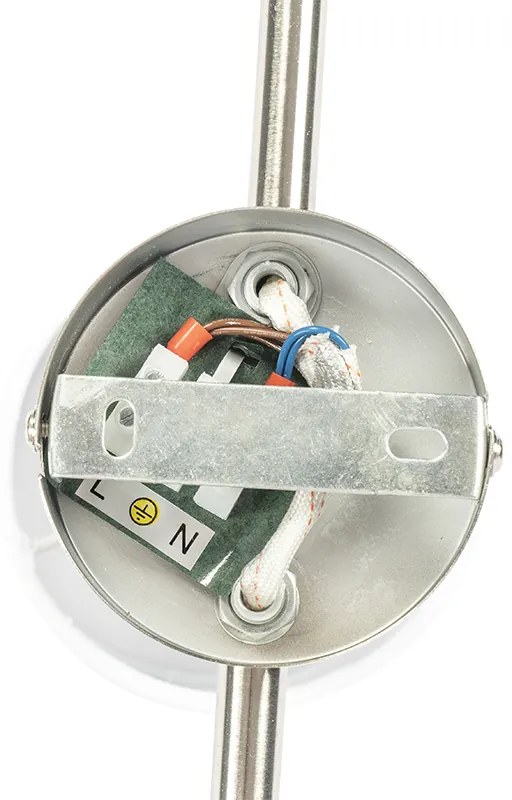 Plafondspot staal met witte kap 3-lichts verstelbaar - Hetta