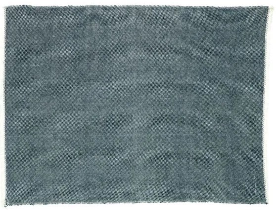 Placemat franjes, GOTS bio-katoen, blauw, 35 x 50 cm