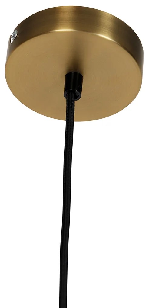 Moderne hanglamp brons met zwarte kabel - Combi 1 Modern rond Binnenverlichting Lamp
