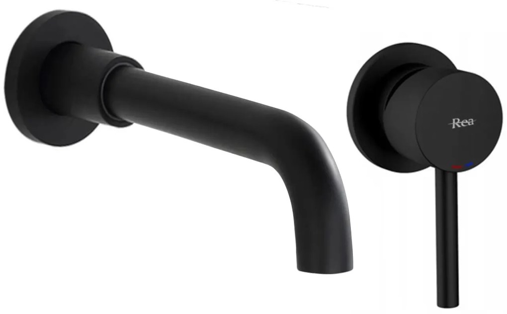 Inbouw wastafelkraan Rea Lungo Long Black + BOX