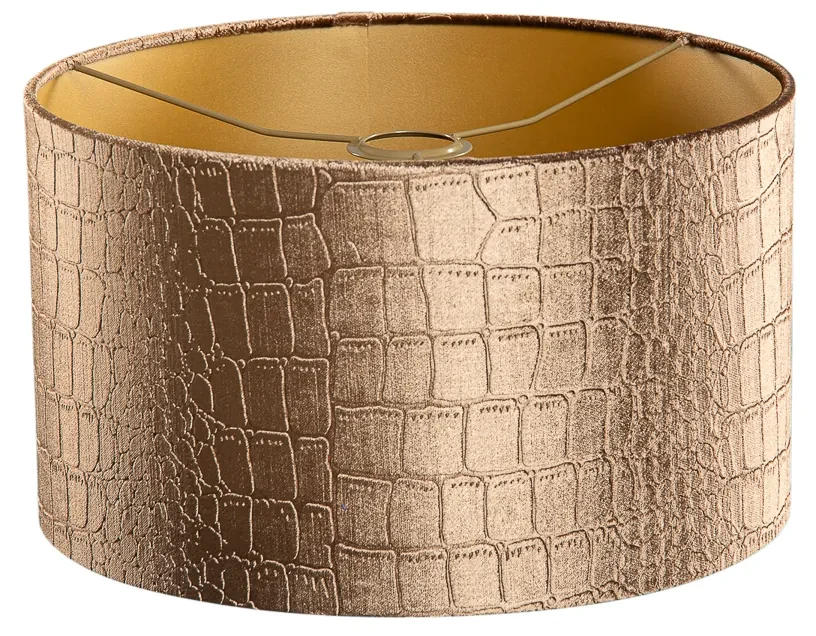 Velours lampenkap krokodil dessin met gouden binnenkant 35/35/20 Klassiek / Antiek rond