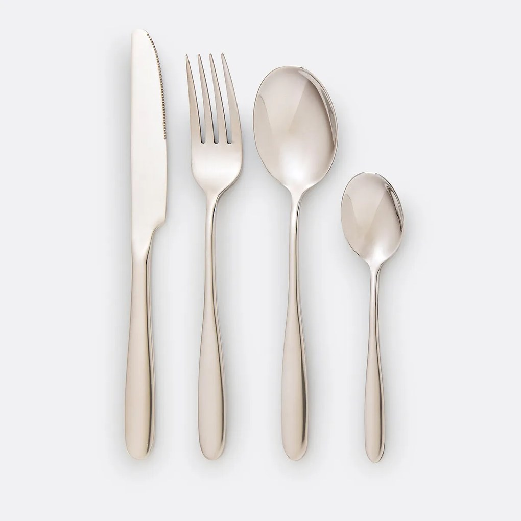 Set van 4 eetlepels in inox, Ebano