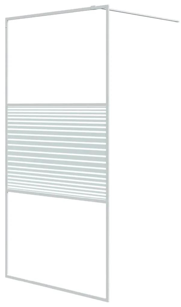 vidaXL Inloopdouchewand 100x195 cm transparant ESG-glas wit