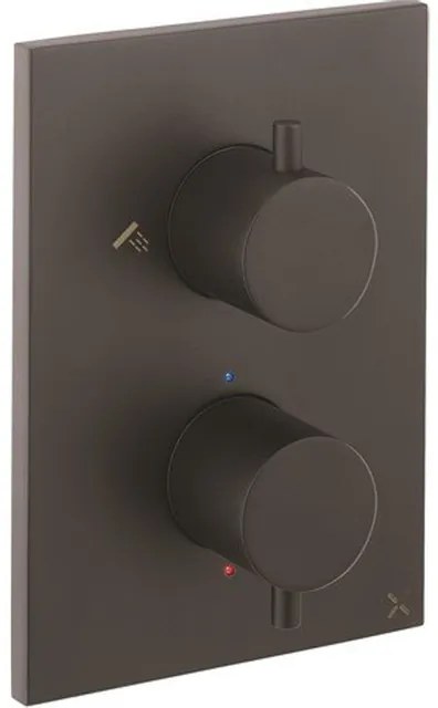 Crosswater MPRO Crossbox Douchekraan - inbouw - thermostatisch - 3 functies - incl. inbouwdeel - zwart mat SW451376/SW408404