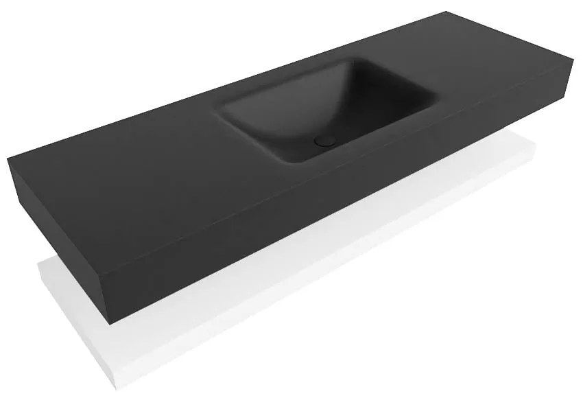 Zaro Alan badmeubel 140cm met planchet talc en vrijhangende wastafel cloud midden zonder kraangat urban