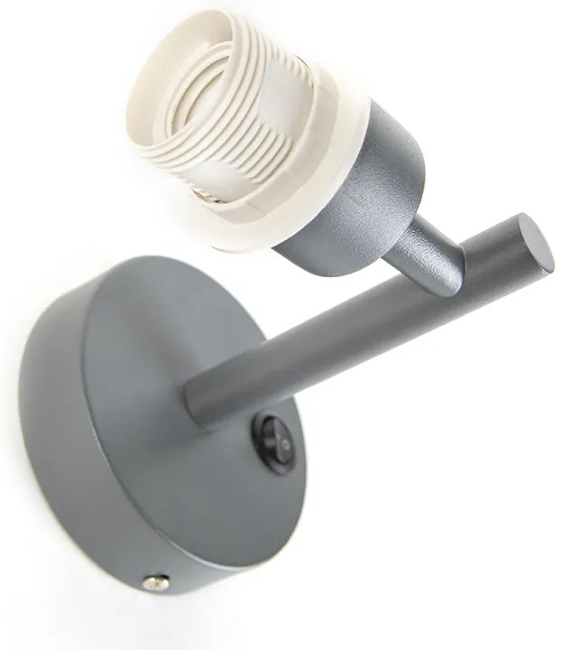 Moderne wandlamp donkergrijs 1-lichts met schakelaar - Combi