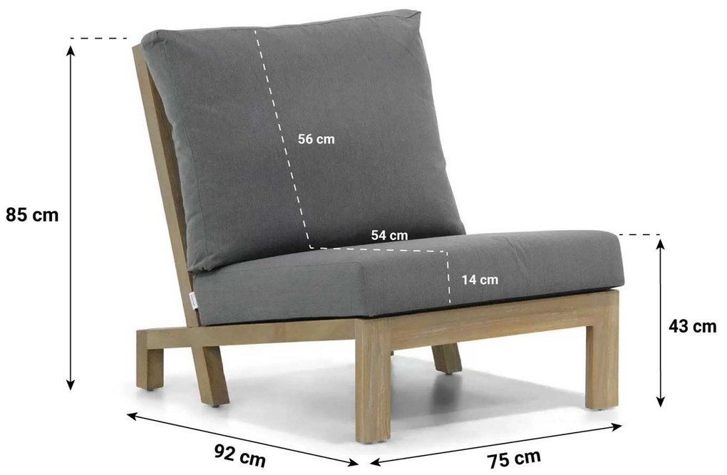 Hoek loungeset 6 personen Teak Old teak greywash Lifestyle Garden Furniture Pure Island