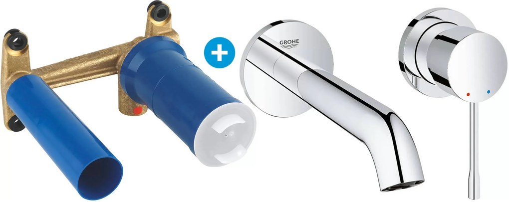 Grohe Essence New M-Size inbouw wastafelkraan met inbouwdeel 183mm Chroom