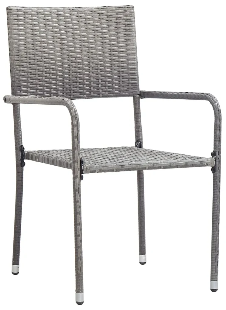 vidaXL Tuinstoelen 2 st poly rattan grijs