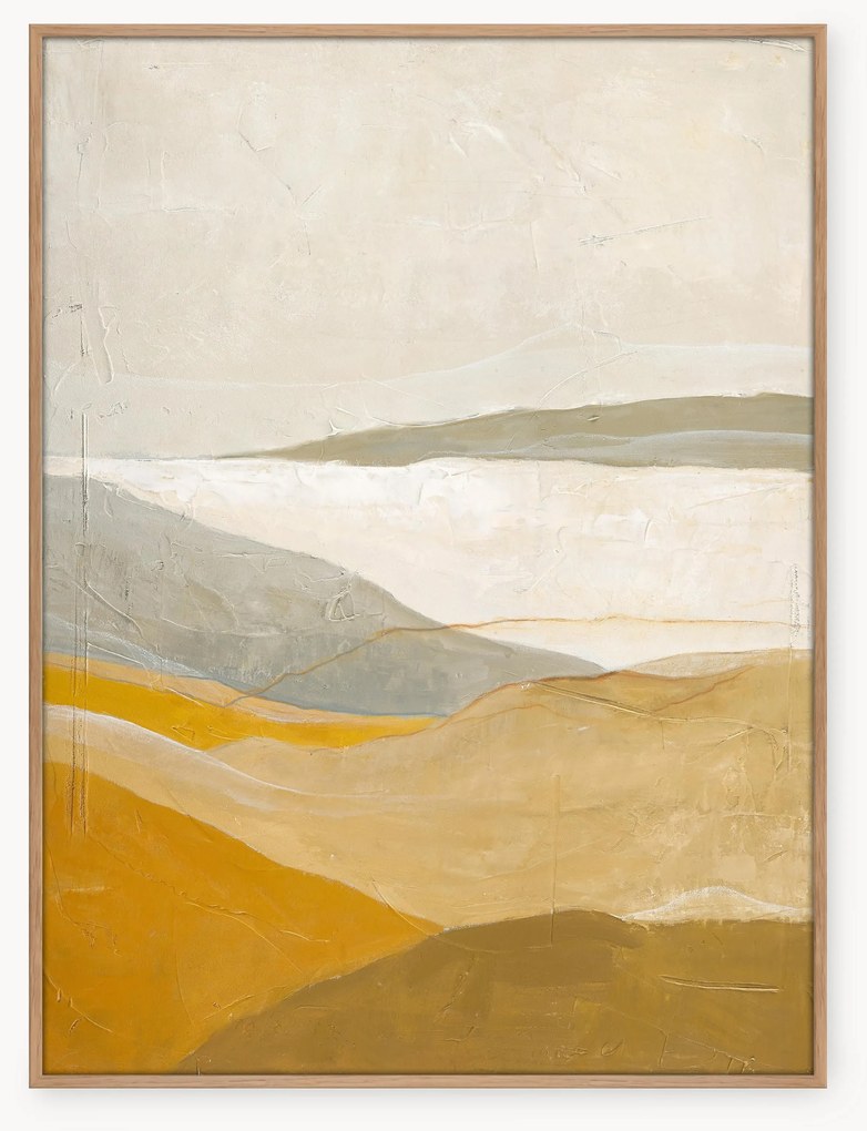 Handgeschilderd ingelijst canvas Art Yellow Field