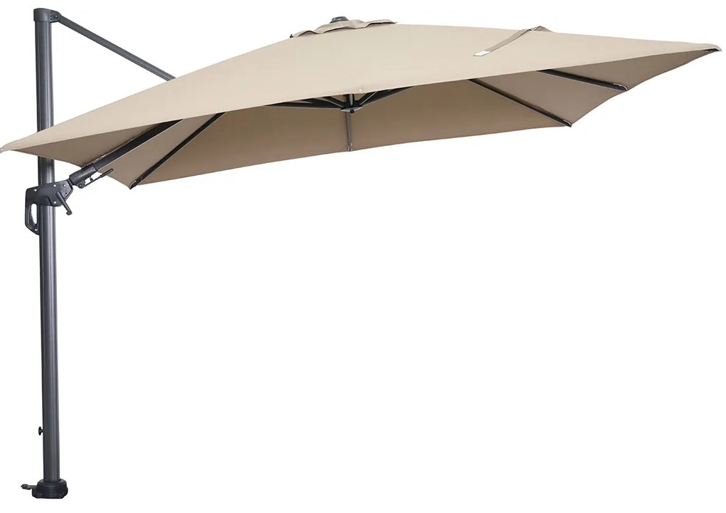 Garden Impressions Hawaii zweefparasol 300x300 cm - frame carbon black - doek taupe