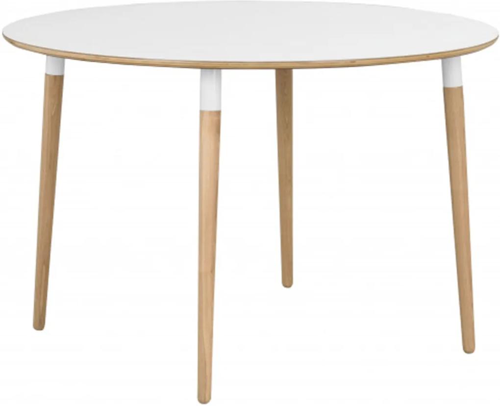 Nordiq Fusion table - Ronde eettafel - Eiken poten - Ø115 x H75 cm- Eettafels - Eetkamertafel - Rond - Hout - Scandinavisch design - Witte tafels