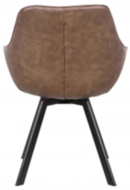 Eetkamerstoel - Ringo - Draaibaar - Lederlook bruin