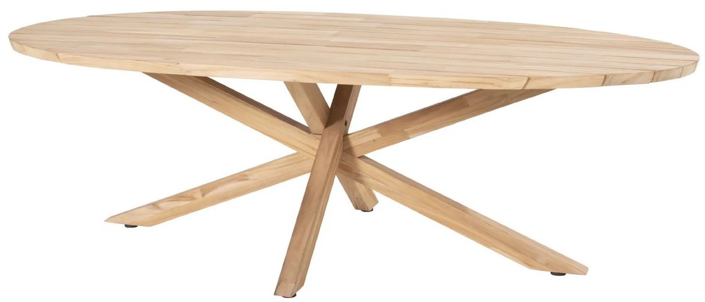 4 Seasons Outdoor Lugano tuinset teak met Prado tafel ovaal blad 240 x 115 cm * Sale *  Tuinset    houtkleur weerbestendig