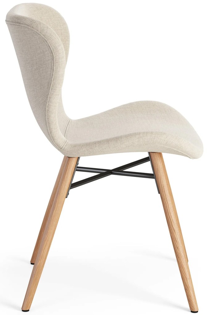 ALTEA Beige (stof Rio 40)/poten natuur eiken – MODERNE STOEL VOOR WOONKAMER/EETKAMER/KEUKEN/KANTOOR