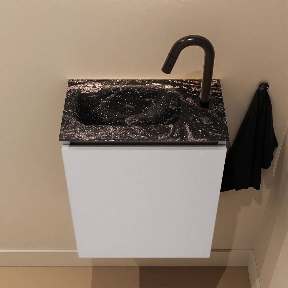 Mondiaz Ture DLux toiletmeubel 40cm cale met wastafel lava links met kraangat