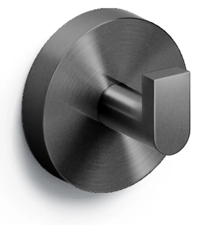 Clou Flat handdoekhaakjes gunmetal geborsteld PVD - set van 2