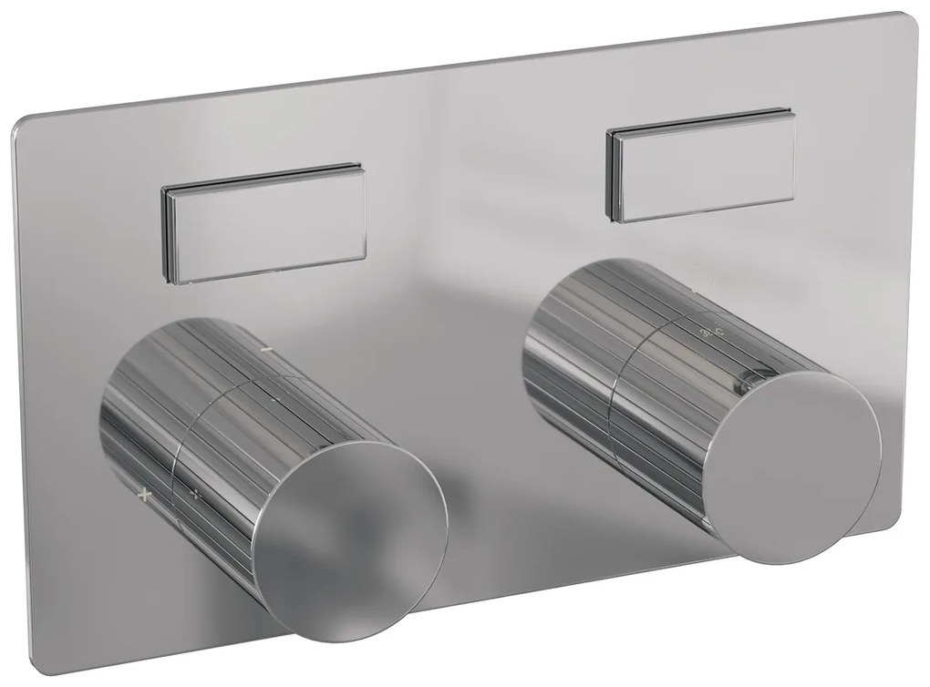 Brauer Stripe inbouw badkraan met drukknoppen en staafhanddouche chroom