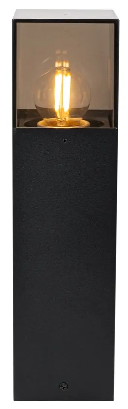 Staande buitenlamp zwart met smoke kap 30 cm - Denmark
