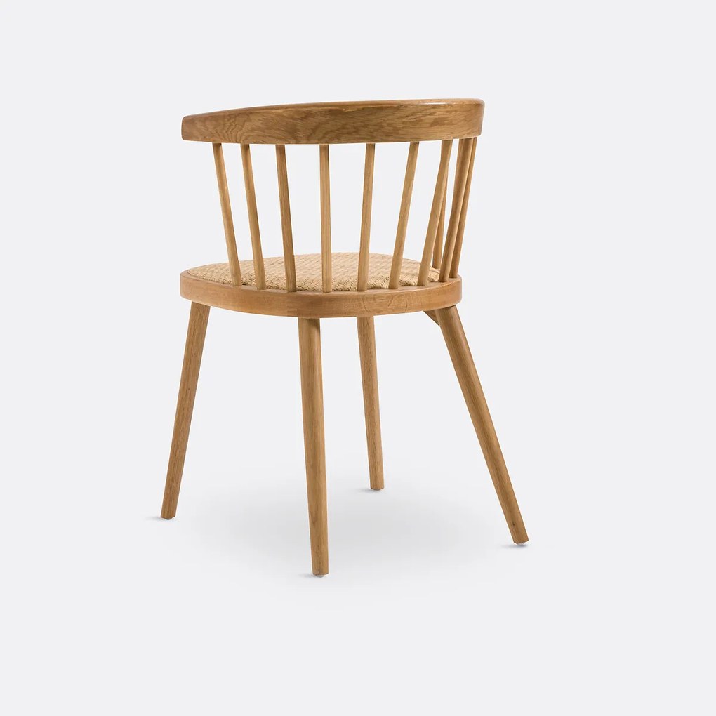 Tafelfauteuil in eik/rotan Portman
