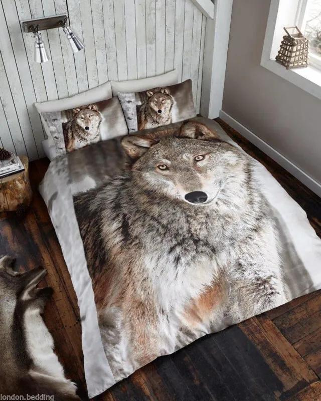 Wolf lits jumeaux dekbedovertrek, Wolven dekbed 240 x 220 cm