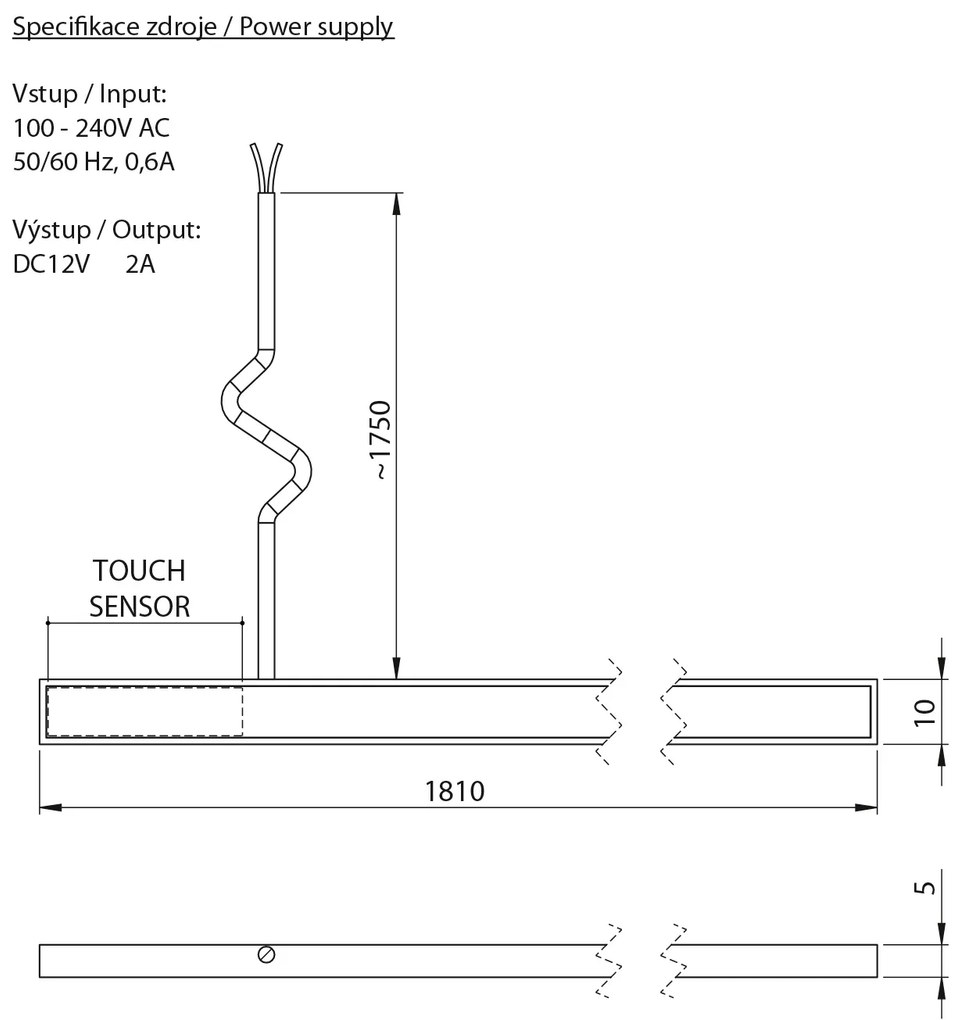 Sapho Lorea LED strip met warm wit licht 140cm